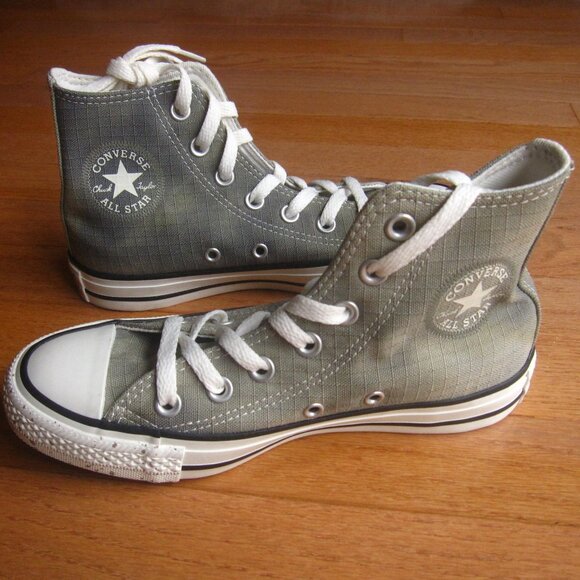 New Converse ASCT Hi High Top Sneakers Olive / Army Green Washed Canvas - Picture 3 of 16